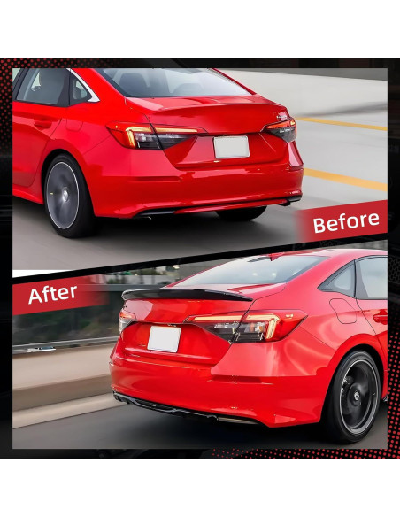 Alerón Trasero Honda Civic Sedán 2022-2026 Negro Brillante