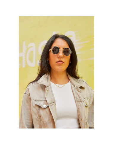 Gafas de sol Steampunk Karsaer Retro Redondas Metal Oro