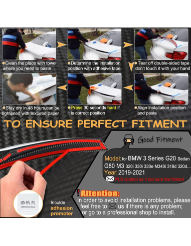 Alerón de Maletero de Fibra de Carbono MCARCAR para BMW G20 G80 M3 2019-2025