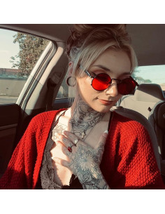 Gafas de sol redondas EYLRIM Steampunk UV 100% bloqueo 2