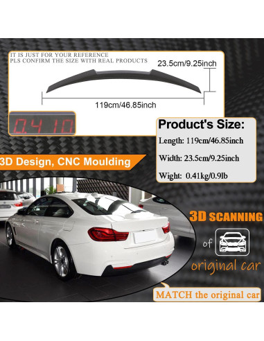 Spoiler de Maletero Fibra de Carbono MCARCAR para BMW F32 2014-2020