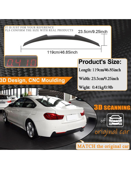 Spoiler de Maletero Fibra de Carbono MCARCAR para BMW F32 2014-2020