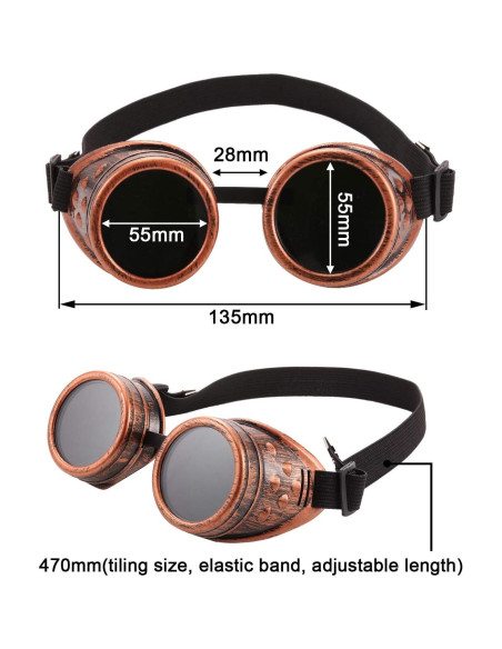 Gafas Steampunk Vintage 6 Pcs para Mujeres Góticas