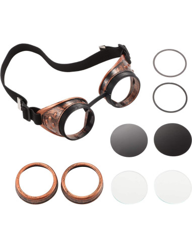 Gafas Steampunk Vintage 6 Pcs para Mujeres Góticas