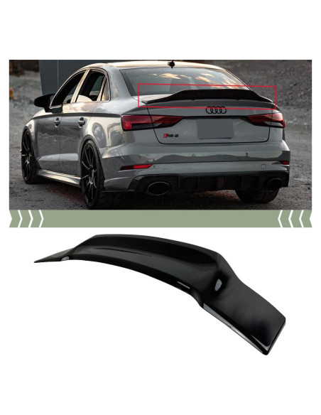 Alerón Trasero Duckbill Highkick Audi A3 S3 RS3 2014-2020 Negro