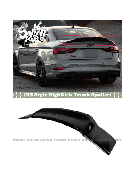 Alerón Trasero Duckbill Highkick Audi A3 S3 RS3 2014-2020 Negro