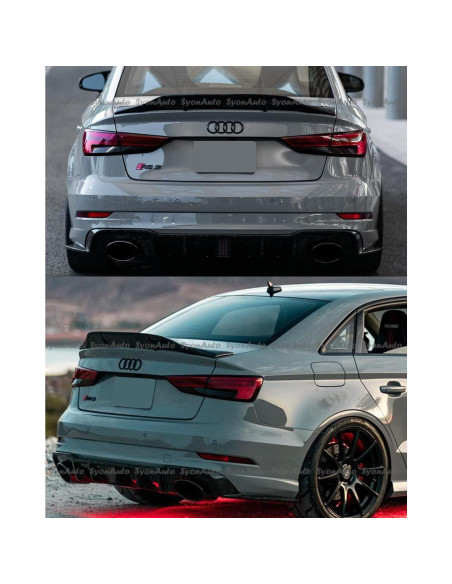 Alerón Trasero Duckbill Highkick Audi A3 S3 RS3 2014-2020 Negro