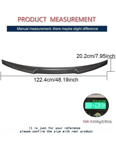 Spoiler Trasero de Fibra de Carbono JC SPORTLINE para Audi A5 S5 2017-2024