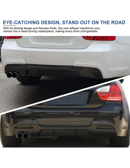 Difusor Trasero BMW M-Sport E90 E91 E92 E93 2005-2012 Doble Salida