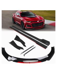Labio de Parachoques Delantero Evargc Spoiler ABS Negro/Rojo