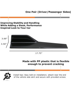 Alas Laterales Traseras Universales iJDMTOY Fibra Carbono 45cm 2