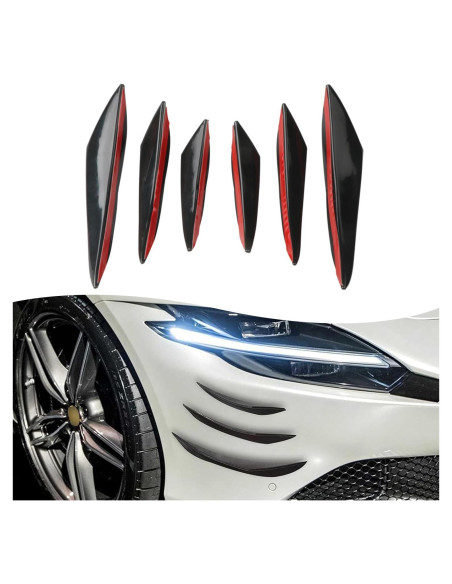 Kit de 6 Canards para Spoiler de Parachoques Arwrilt Negro