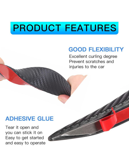 Kit de 6 Canards para Spoiler de Parachoques Arwrilt Negro