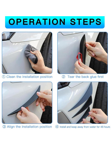 Kit de 6 Canards para Spoiler de Parachoques Arwrilt Negro