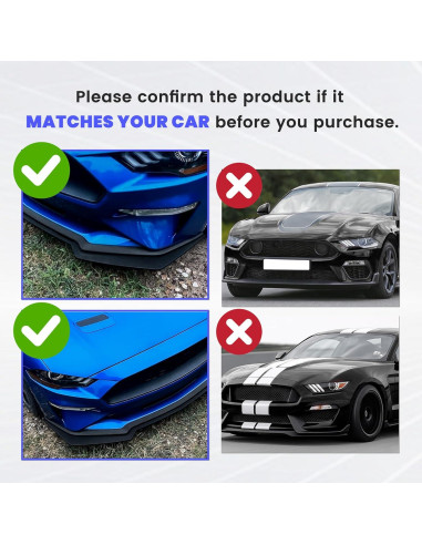 Labio Divisor Parachoques Frontal KUAFU para Ford Mustang 2018-2023