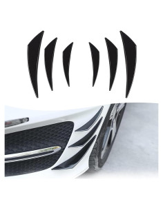 Kit 6 Divisores Labio Parachoques Frontal Nowkont Negro Brillante