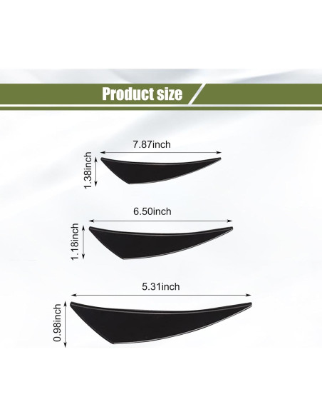 Kit 6 Divisores Labio Parachoques Frontal Nowkont Negro Brillante