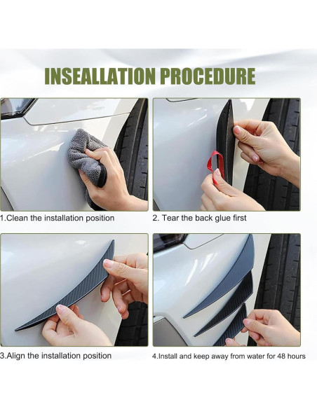 Kit 6 Divisores Labio Parachoques Frontal Nowkont Negro Brillante