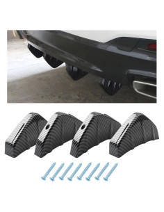 Difusor de Alerón Trasero Universal KVAEY Fibra de Carbono 4 PCS