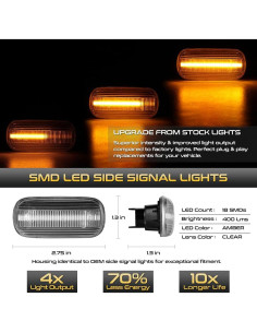 Luz de Indicador Lateral LED Ámbar VIPMOTOZ para Audi A3 A4 A6 2