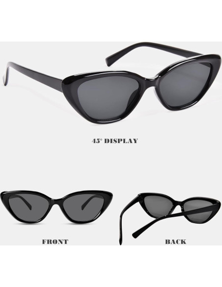 Gafas de sol Cat Eye OPTOFENDY negras para mujer