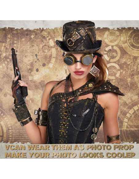 Yunsailing 10 Pares Gafas Steampunk Vintage para Disfraz