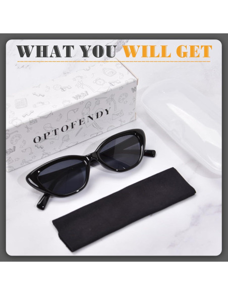 Gafas de sol Cat Eye OPTOFENDY negras para mujer