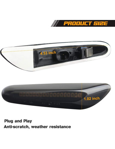 Luces de Giro LED RUXIFEY para BMW E81 E87 E82 E88 E90 E91 E92