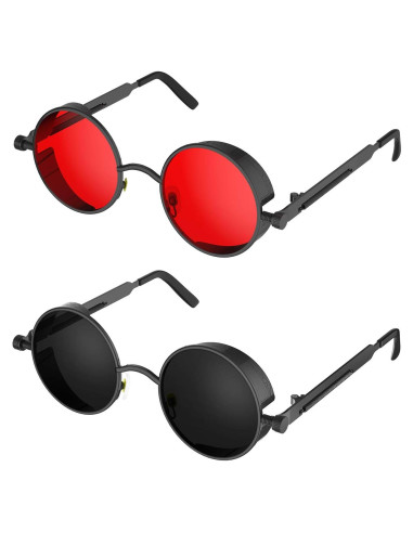 Gafas de sol steampunk redondas ProudDemon UV400