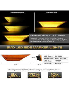 Luz de Marcador Lateral LED Ámbar VIPMOTOZ para Honda Civic 2016-2021 2