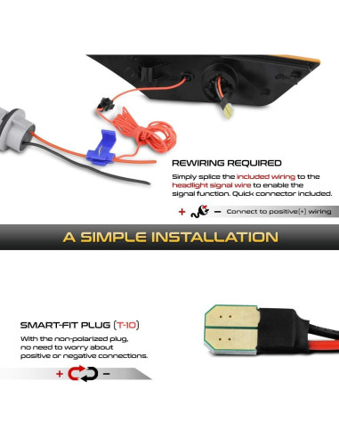 Luz de Marcador Lateral LED Ámbar VIPMOTOZ para Honda Civic 2016-2021