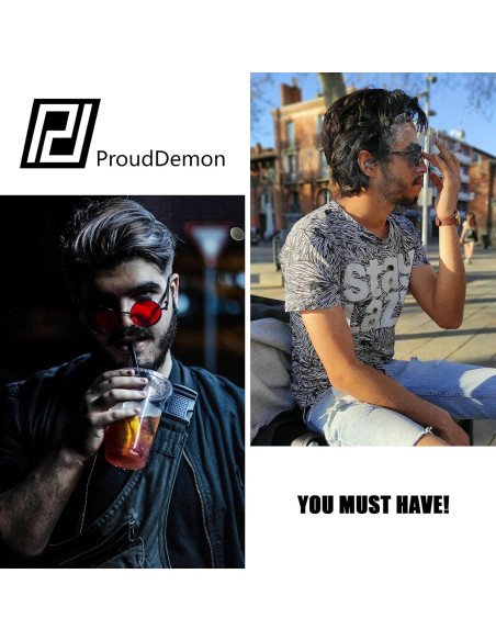 Gafas de sol steampunk redondas ProudDemon UV400 Gafas de sol steampunk redondas ProudDemon UV400