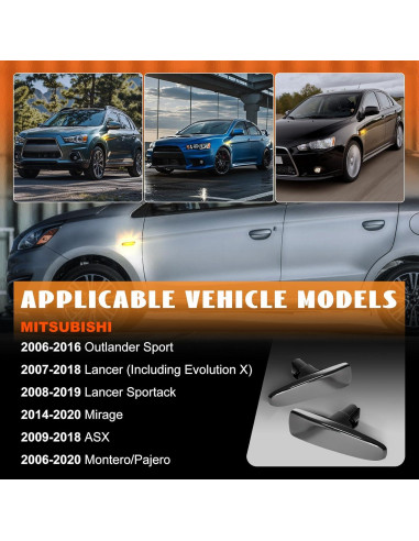 Luces de Marcador Lateral LED Raryloy Ámbar para Mitsubishi