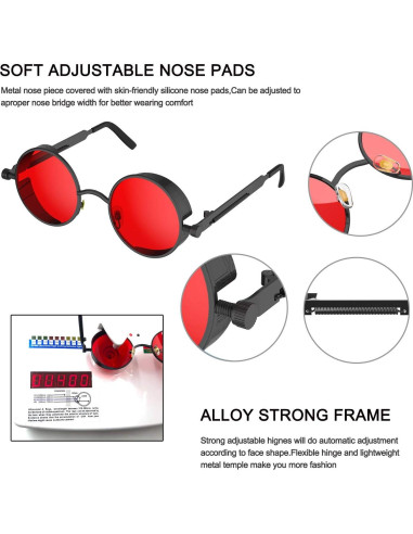 Gafas de sol steampunk redondas ProudDemon UV400
