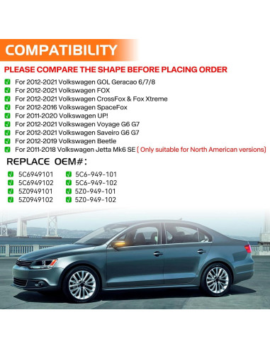 Luces LED de Giro Secuenciales FetonAuto para Espejos VW