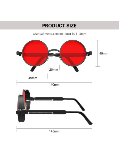 Gafas de sol steampunk redondas ProudDemon UV400