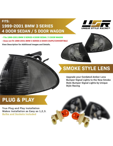 Luces de Giro DEPO para BMW E46 1999-2001 - Lente Ahumada