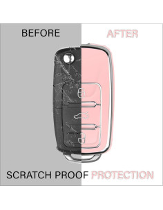 Cubierta de Llave VW QBUC Rosa TPU Suave Compatible Jetta Golf 2