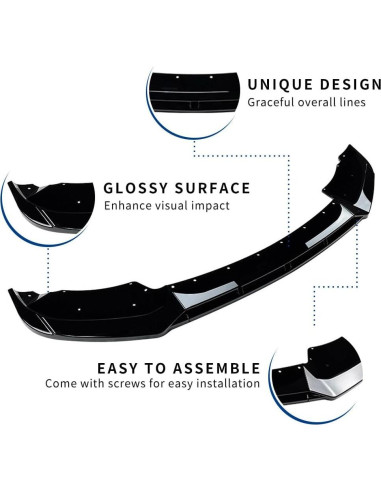 Labio Frontal BMW M-Sport F25 F26 LCI ABS Negro Brillante