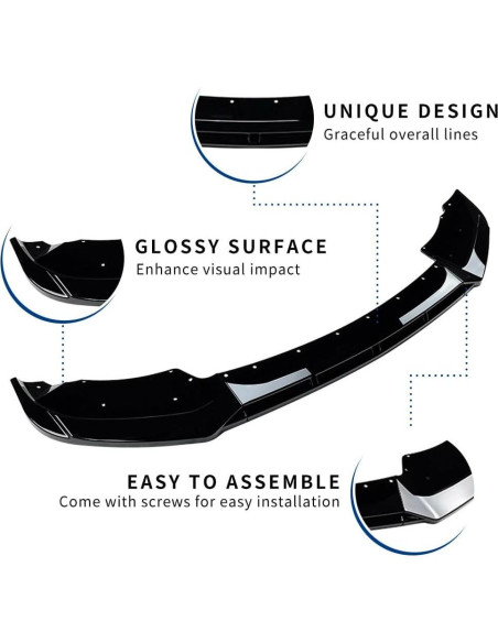 Labio Frontal BMW M-Sport F25 F26 LCI ABS Negro Brillante