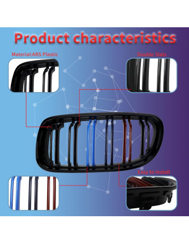 Rejilla de Riñón Delantera YUEYINGMA para BMW E90 2009-2011