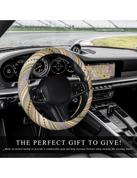 Funda de Volante Boho NYTKL, Antideslizante Lino 38 cm