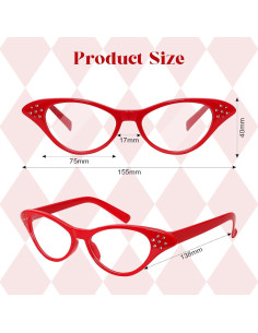 Gafas de Ojo de Gato Fumwase 4 Piezas Vintage Colores 2