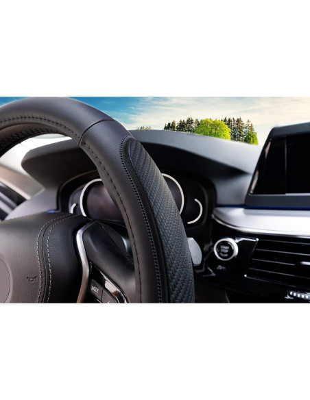 Cubierta de Volante Magnelex de Microfibra Negra 36.8-38.1 cm