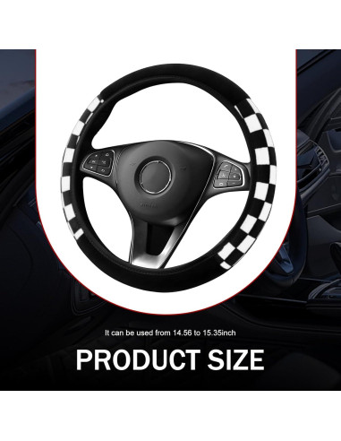 Funda de Volante Diamall Estilo Cuadros Universal Negro