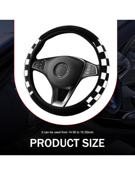 Funda de Volante Diamall Estilo Cuadros Universal Negro