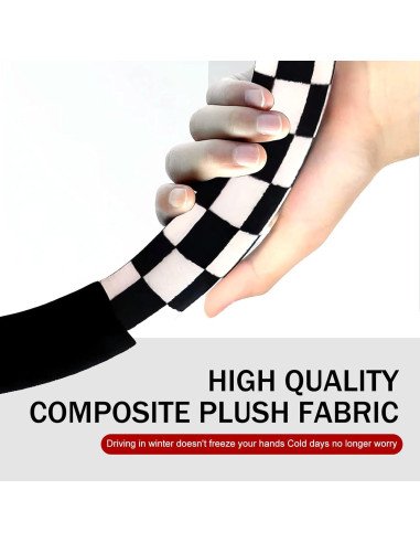 Funda de Volante Diamall Estilo Cuadros Universal Negro