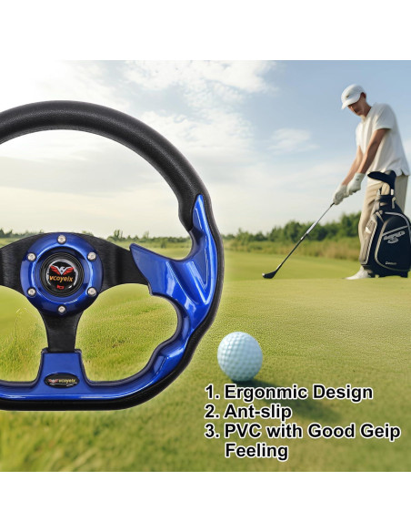 Rueda de dirección universal 31.75 cm vcoyeix azul para carrito de golf