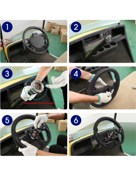 Rueda de dirección universal 31.75 cm vcoyeix azul para carrito de golf