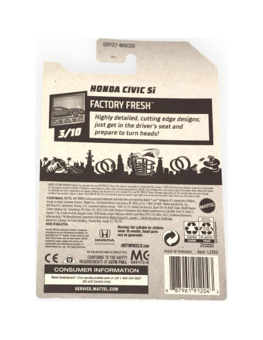 Auto a Escala Hot Wheels Honda Civic Si 1:64